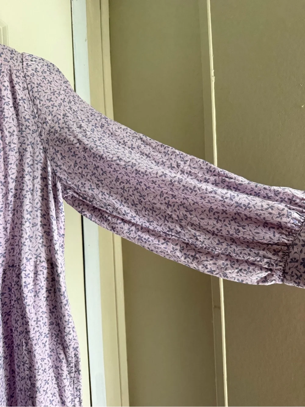 a new day rayon Lilac Floral print V‑Neck Maxi Dress lightweight boho summer - Picture 9 of 12